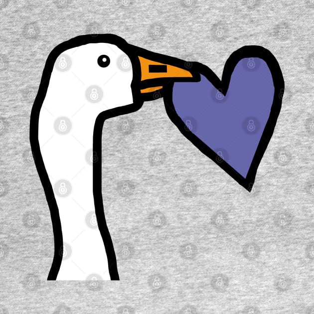 Gaming Goose Portrait Stealing Very Peri Periwinkle Valentines Day Heart by ellenhenryart